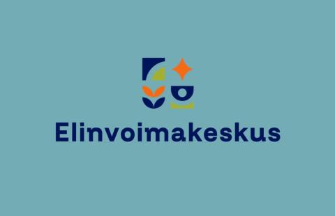 Elinvoimakeskuksen logo sinisellä taustalla.