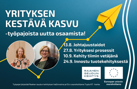 Kouluttajien kuvat ja työpajojen syksyn aikataulu.