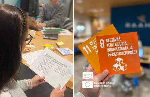 Kaksi kuvaa Raahessa järjestetyistä työpajoista.