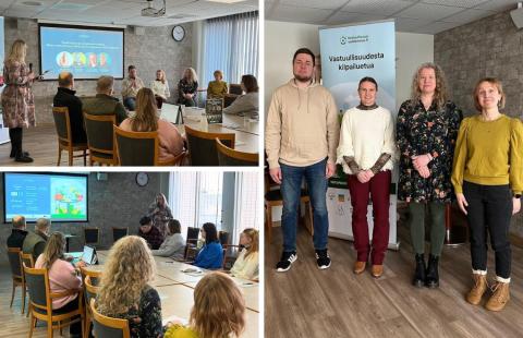 Kolmen kuvan kooste keskustelupaneelista.