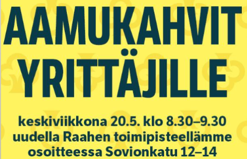 Aamukahvit yrittäjille Avain Säästöpankin uusissa tiloissa