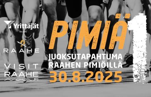 Tapahtuman tiedot ja taustalla mustavalkoinen kuva juoksijoiden jaloista.