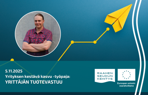 Tapahtuman tiedot ja kouluttajan kuva.