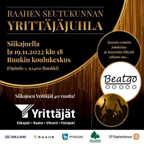 Tapahtumamainos yrittäjäjuhlasta.