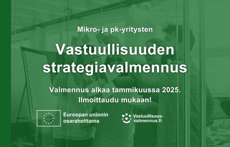 Valmennuksen tiedot vihreällä taustalla.