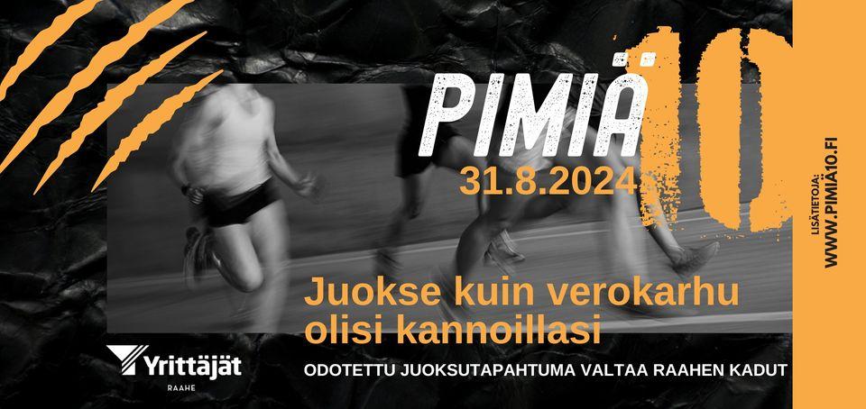 Tapahtumatiedot mustakeltaisella pohjalla.