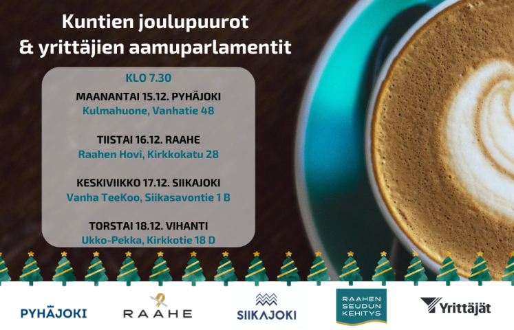 Tilaisuuden nimi, aikataulu ja seudun kuntien logot.