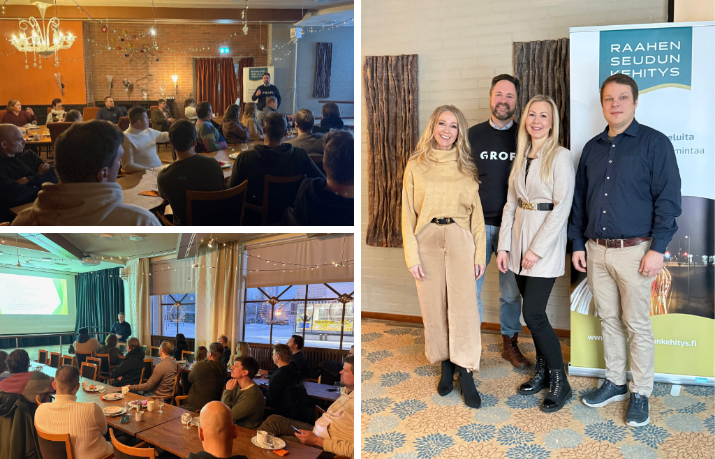 Kolmen kuvan kooste tilaisuudessa mukana olleista osallistujista ja esiintyjistä.