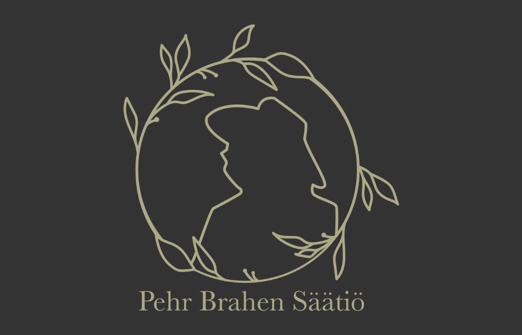 Pehr Brahen säätiön logo tummalla taustalla.